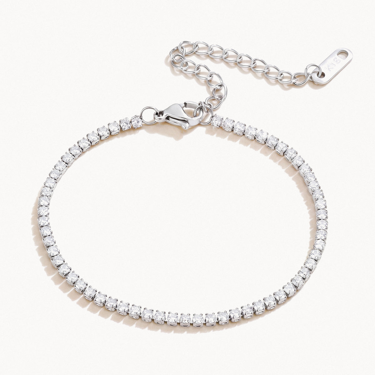 Silver-Tone Tennis Bracelet-Bracelets-Yiyae-Silver-Yiyae