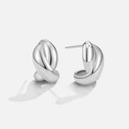 Silver-Tone Twist Hoops-Earrings-Yiyae-Yiyae