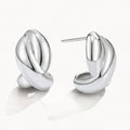 Silver-Tone Twist Hoops-Earrings-Yiyae-Silver-Yiyae