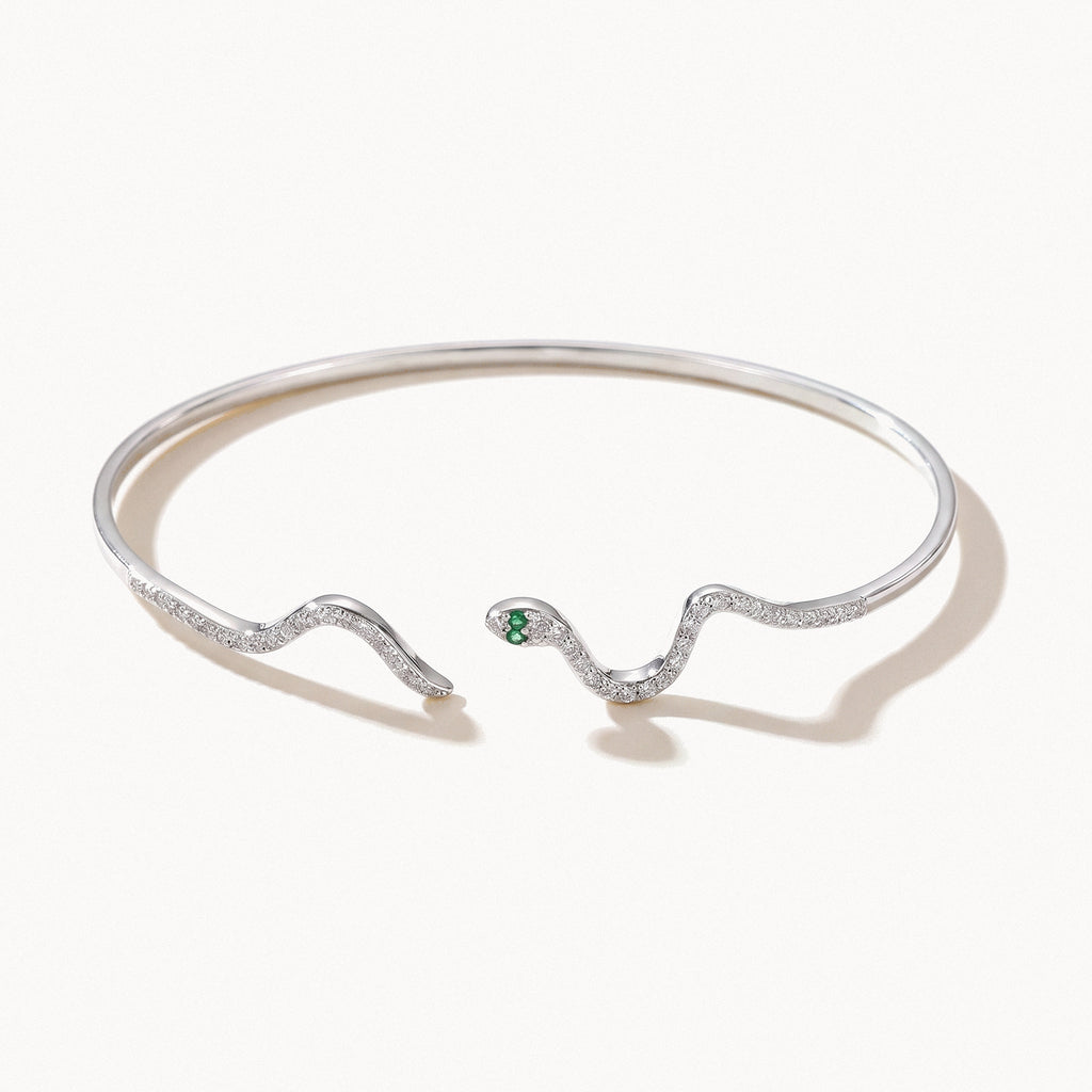 Snake Open Cuff-Bracelets-Yiyae-Silver-Yiyae