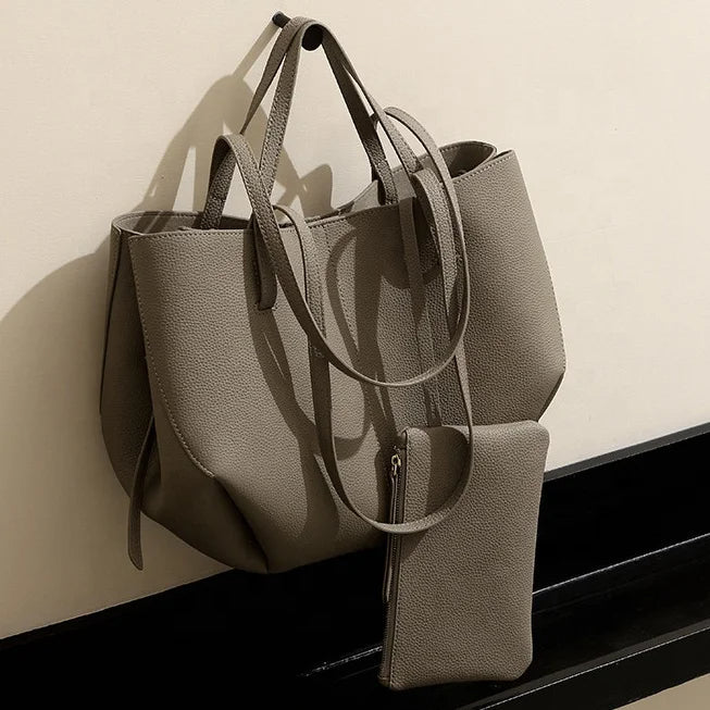 Soft Leather Tote Bag-Bags-Yiyae-Yiyae
