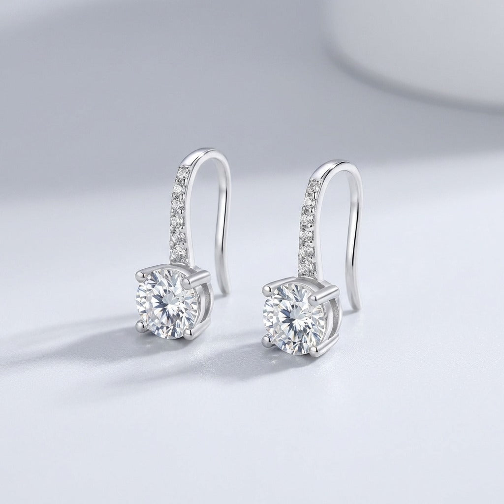 Solitaire Crystal Drop Earrings-Earrings-Yiyae-Yiyae