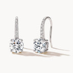 Solitaire Crystal Drop Earrings-Earrings-Yiyae-Silver-Yiyae