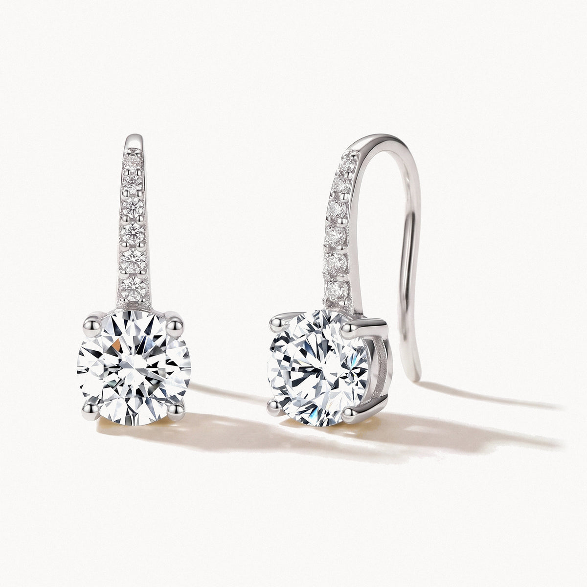 Solitaire Crystal Drop Earrings-Earrings-Yiyae-Silver-Yiyae