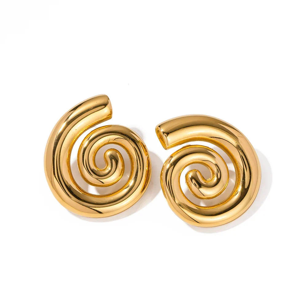 Spiral Stud Earrings-Earrings-Yiyae-Yiyae
