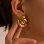 Spiral Stud Earrings-Earrings-Yiyae-Yiyae