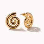 Spiral Stud Earrings-Earrings-Yiyae-Gold-Yiyae