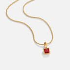 Square Birthstone Necklace-Necklaces-Yiyae-Yiyae