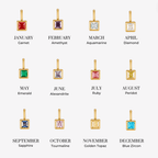 Square Birthstone Necklace-Necklaces-Yiyae-Yiyae