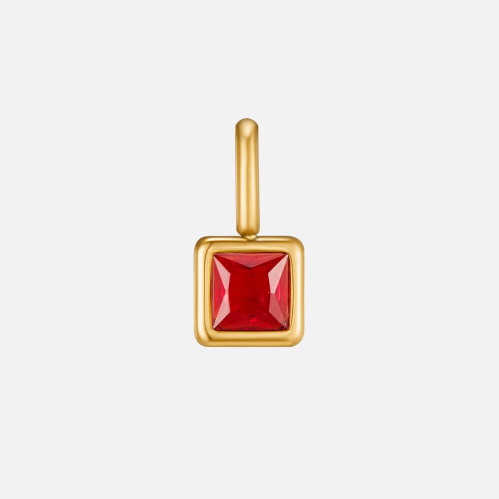 Square Birthstone Necklace-Necklaces-Yiyae-Yiyae