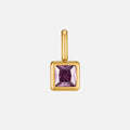 Square Birthstone Necklace-Necklaces-Yiyae-February-Yiyae