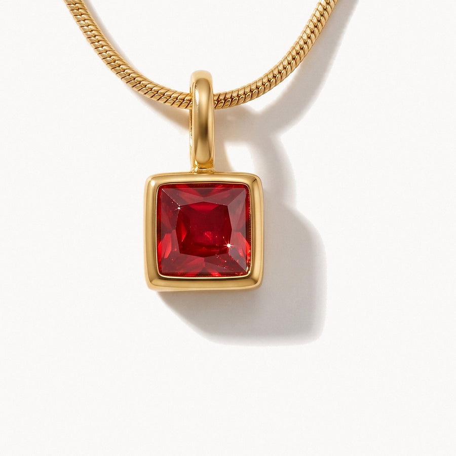Square Birthstone Necklace