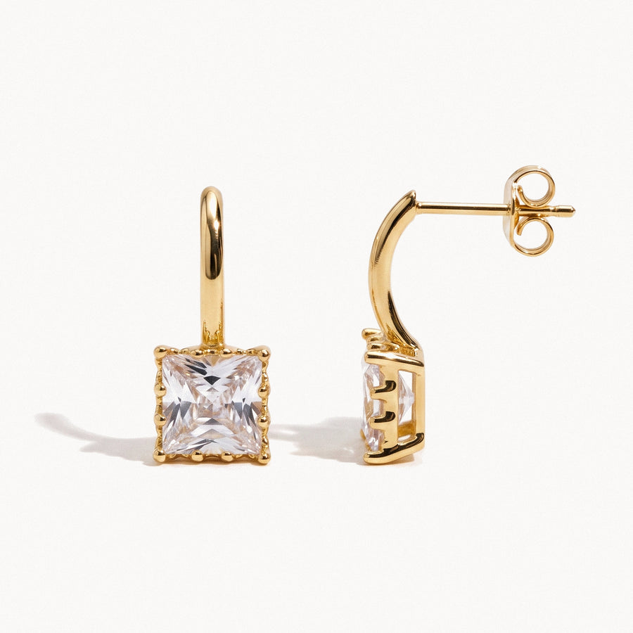 Square Crystal Drop Earrings