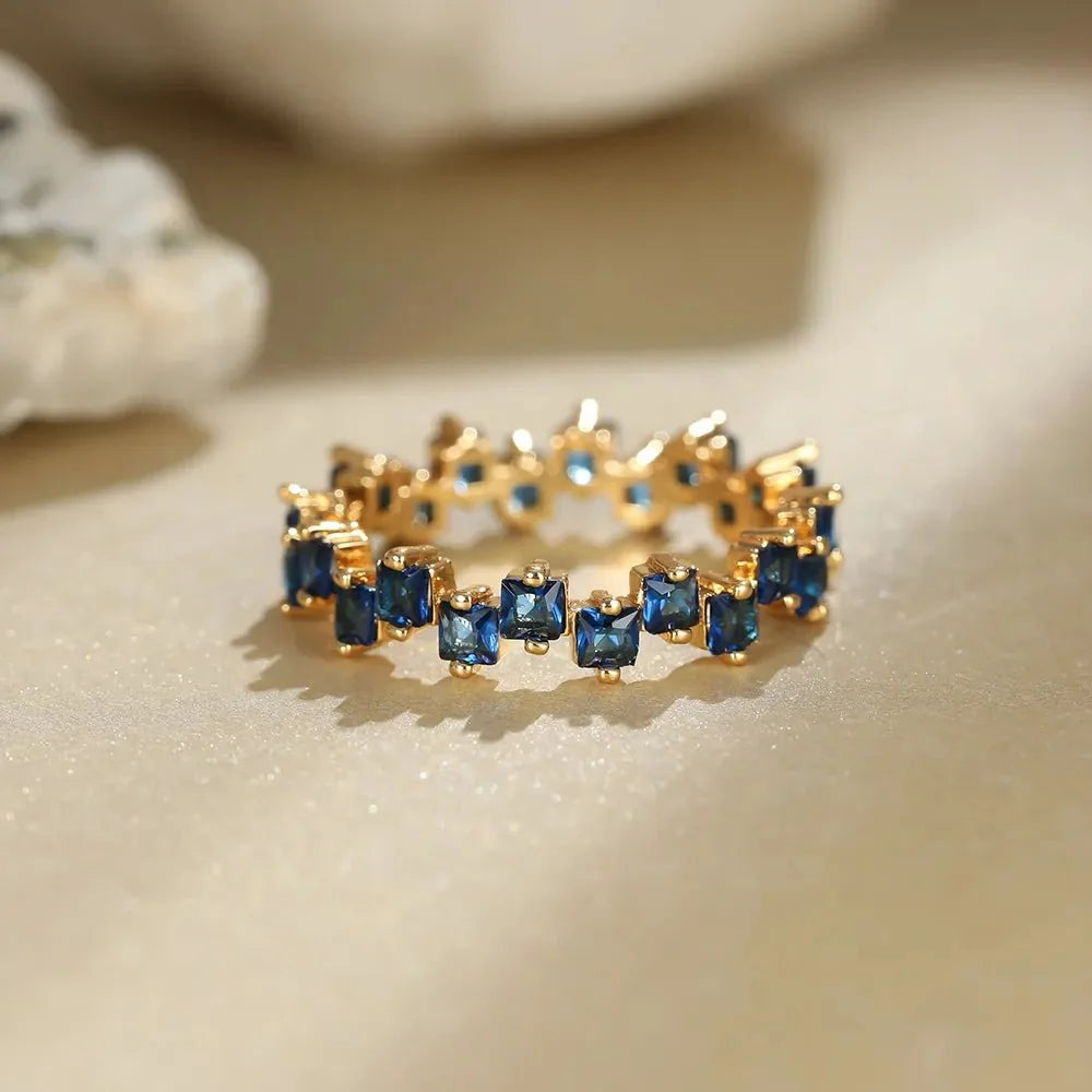 Square Crystal Eternity Ring-Rings-Yiyae-Yiyae