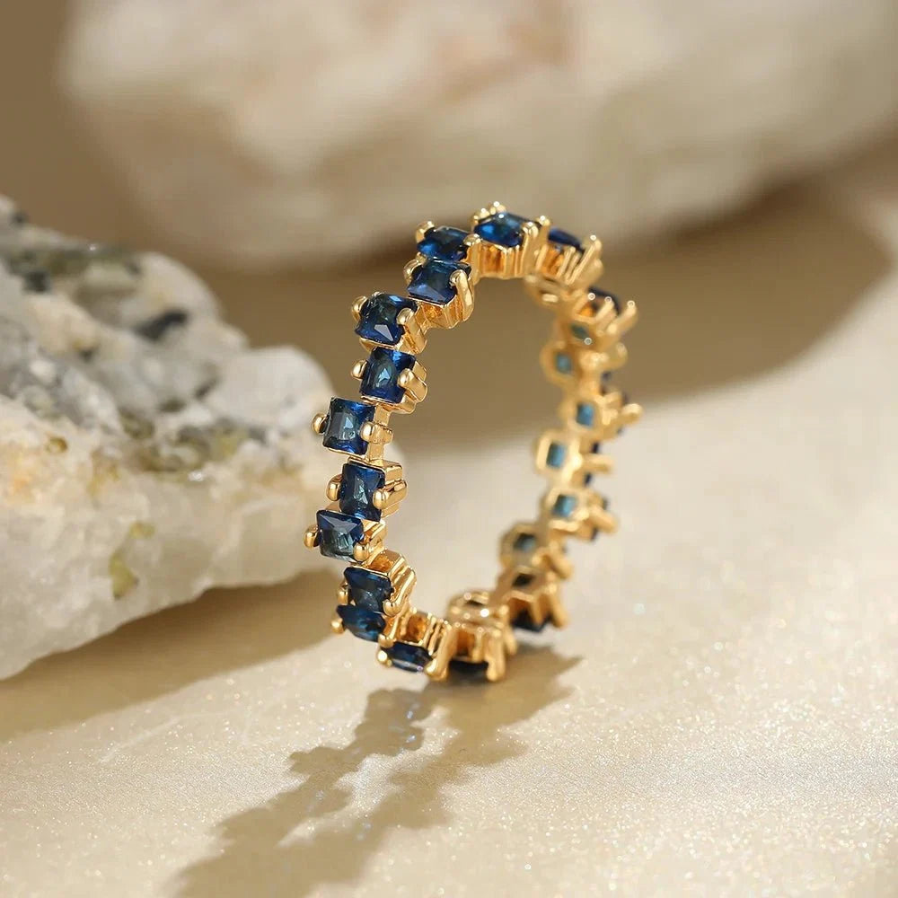 Square Crystal Eternity Ring-Rings-Yiyae-Yiyae