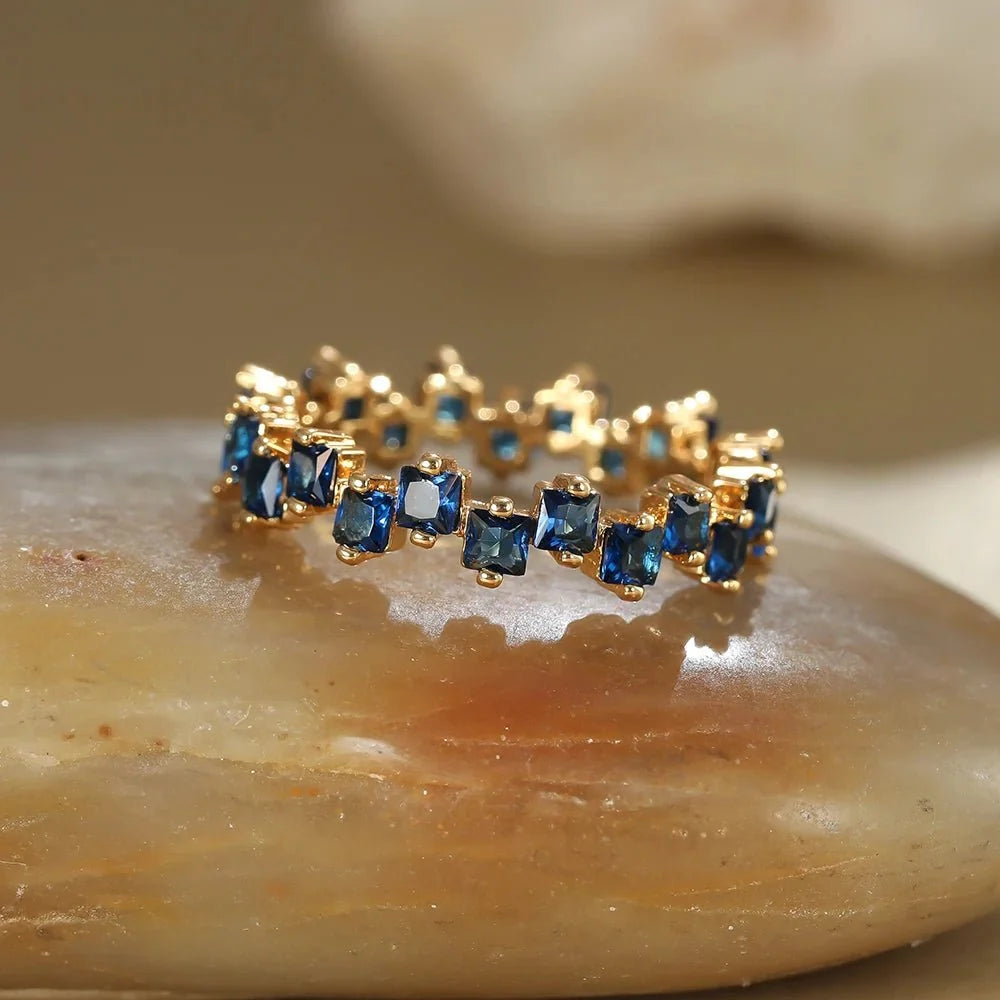 Square Crystal Eternity Ring-Rings-Yiyae-Yiyae