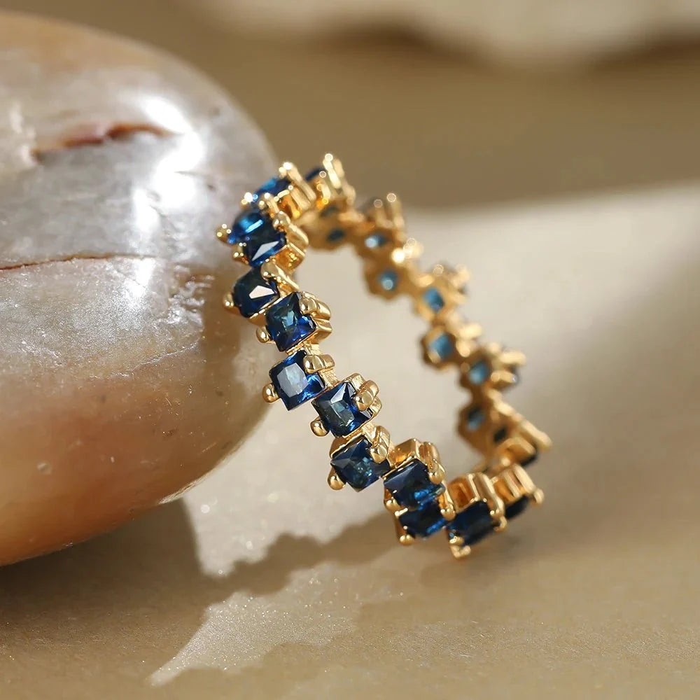 Square Crystal Eternity Ring-Rings-Yiyae-Yiyae