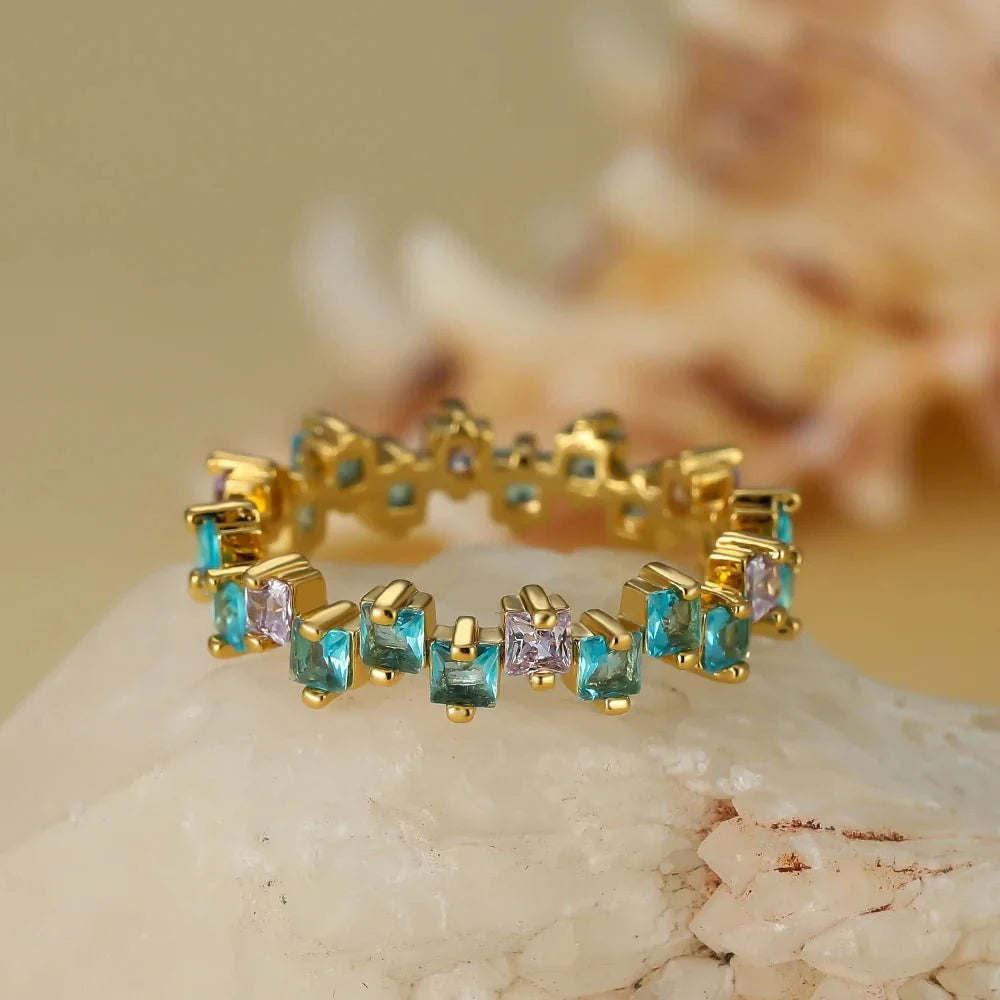 Square Crystal Eternity Ring-Rings-Yiyae-Yiyae