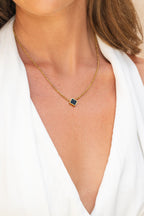 Square Crystal Pendant Necklace-Necklaces-Yiyae-Yiyae