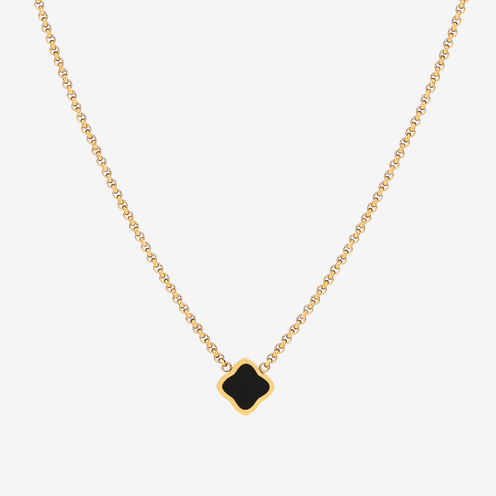 Square Crystal Pendant Necklace-Necklaces-Yiyae-Black-Yiyae