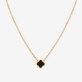 Square Crystal Pendant Necklace-Necklaces-Yiyae-Black-Yiyae