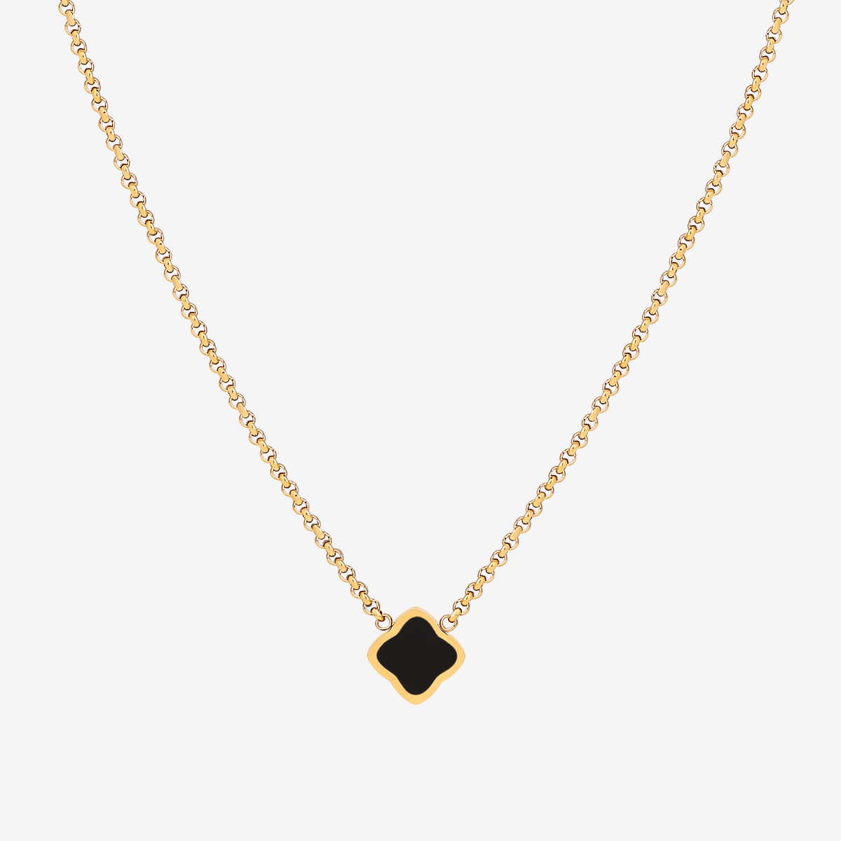 Square Crystal Pendant Necklace-Necklaces-Yiyae-Black-Yiyae