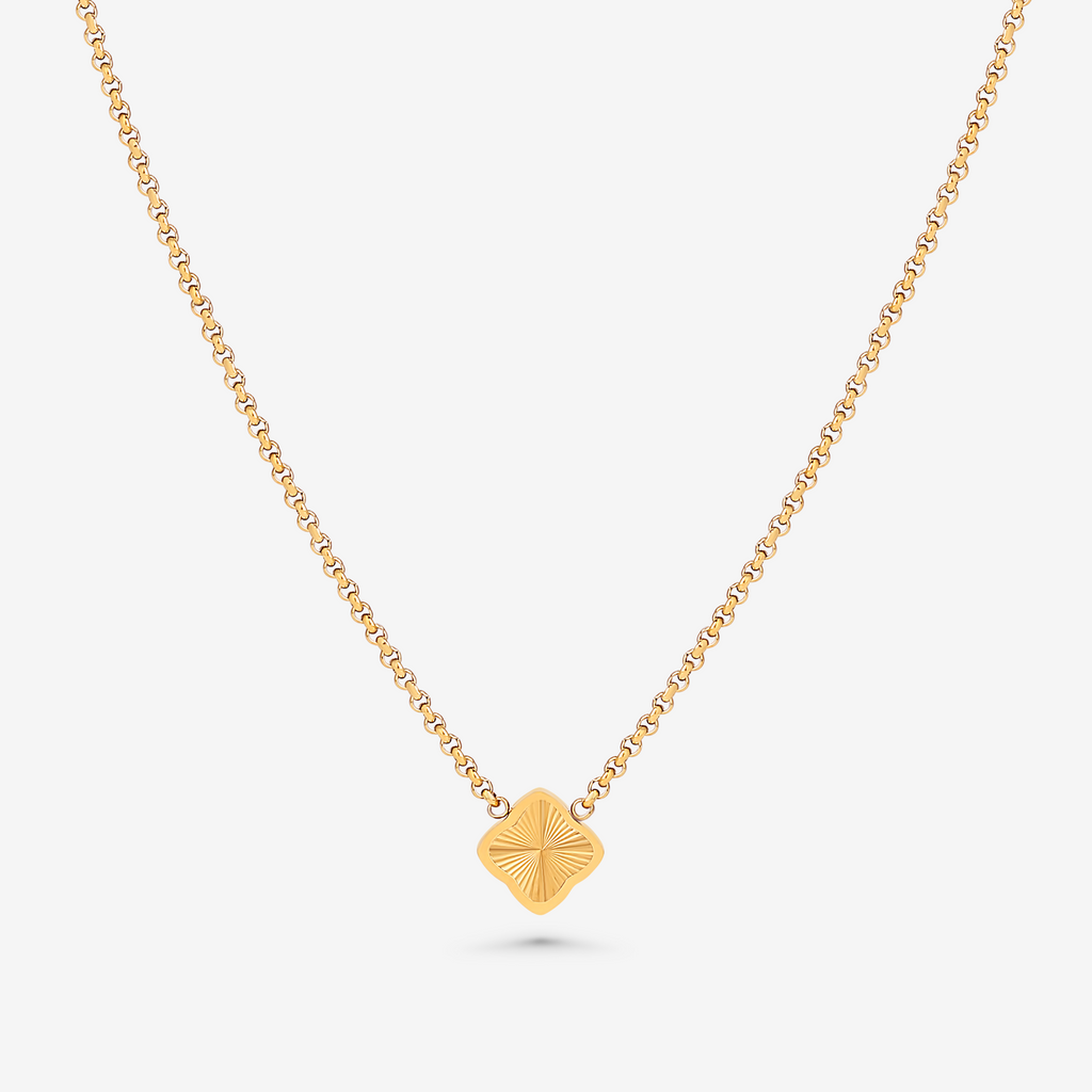Square Crystal Pendant Necklace-Necklaces-Yiyae-Gold-Yiyae