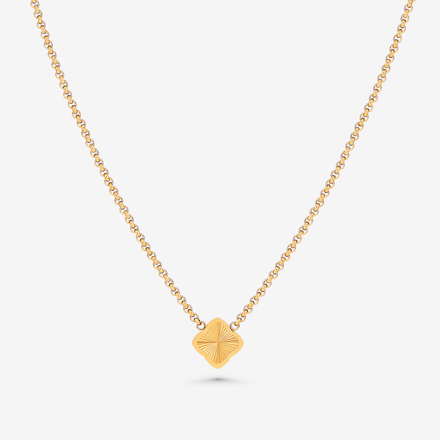 Square Crystal Pendant Necklace