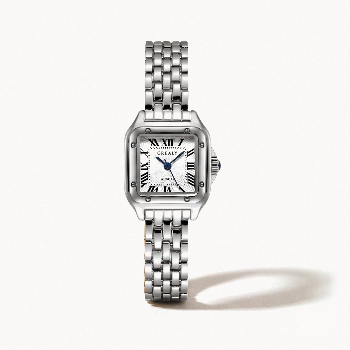 Square Link Bracelet Watch-Watches-Yiyae-White Gold-Yiyae
