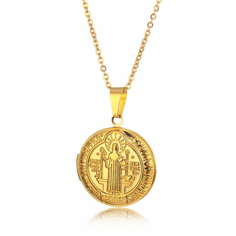 St. Benedict Medal Necklace-Necklaces-Yiyae-Golden-Yiyae