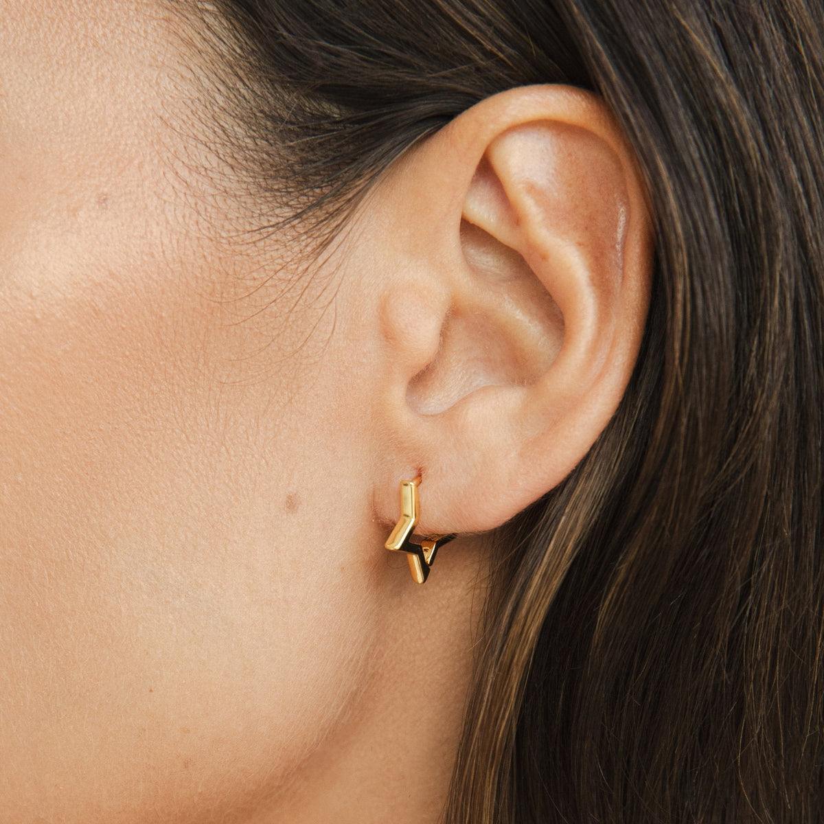 Star Outline Hoops-Earrings-Yiyae-Yiyae