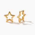 Star Outline Hoops-Earrings-Yiyae-Gold-Yiyae