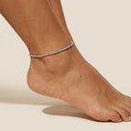 Sterling Silver Tennis Anklet-Anklets-Yiyae-Yiyae