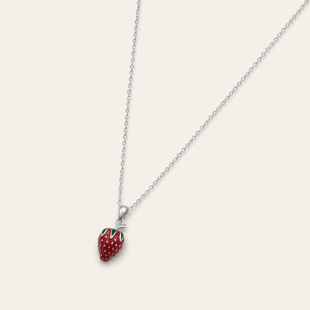 Strawberry Pendant Necklace-Necklaces-Yiyae-Silver-Yiyae
