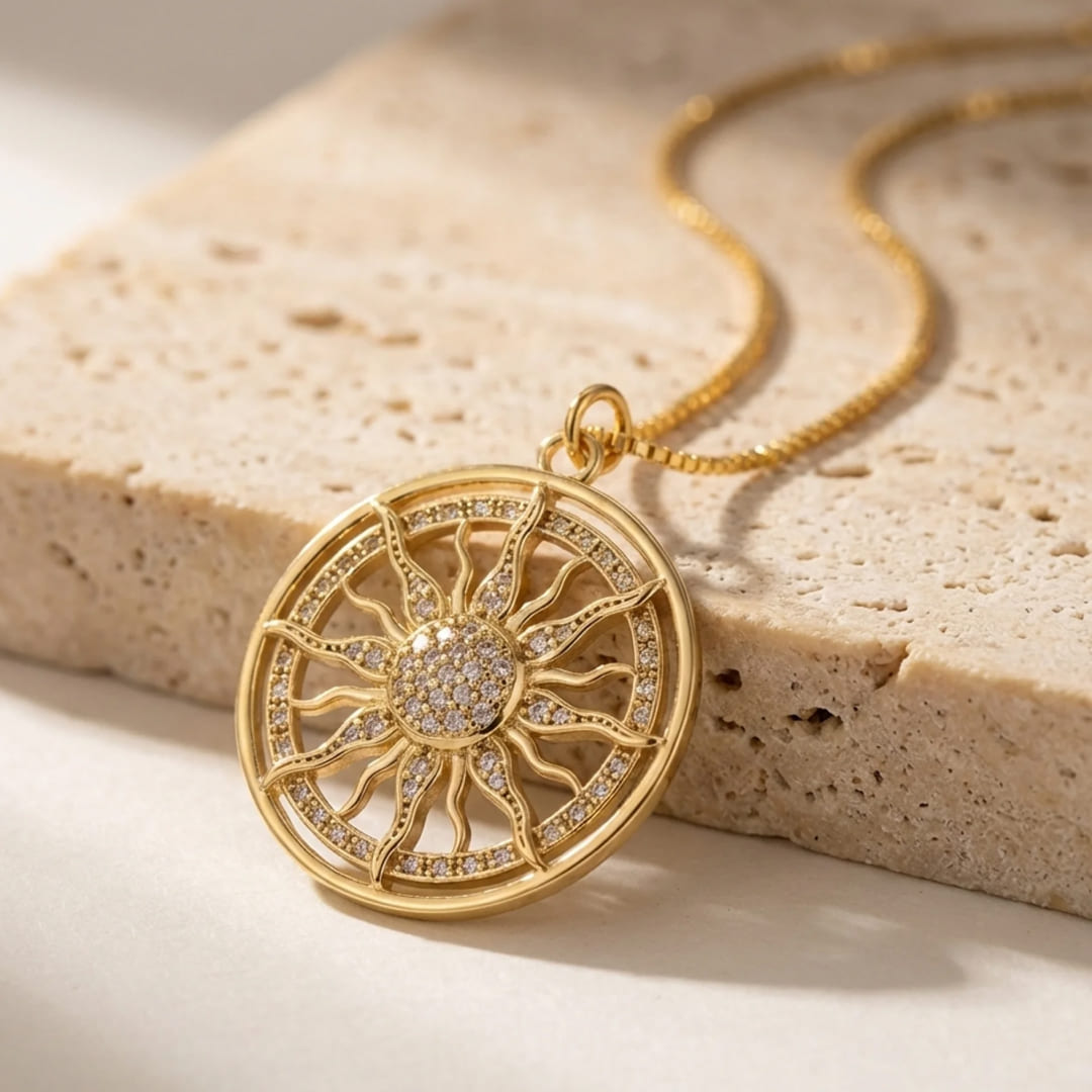 Sun Medallion Necklace-Necklaces-Yiyae-Yiyae