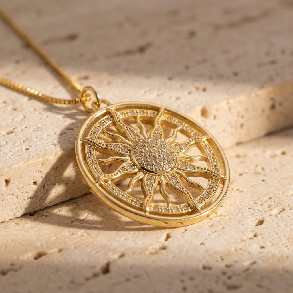 Sun Medallion Necklace-Necklaces-Yiyae-Yiyae