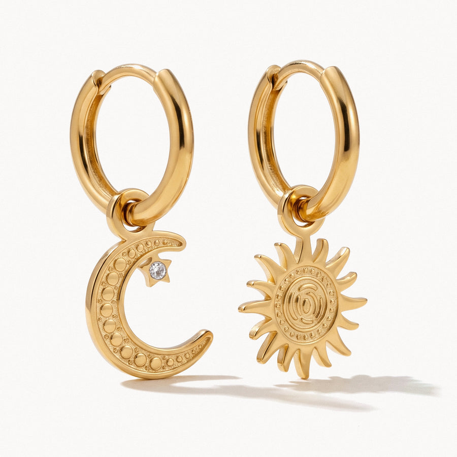 Sun & Moon Hoop Earrings