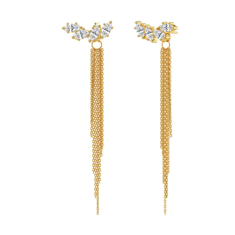 Tassel Chain Earrings-Earrings-Yiyae-Yiyae