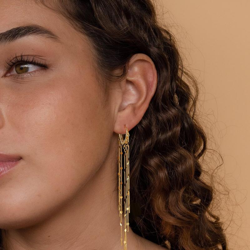 Tassel Chain Earrings-Earrings-Yiyae-Yiyae