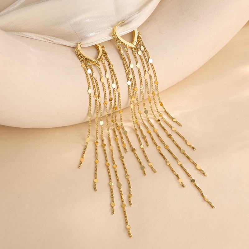 Tassel Chain Earrings-Earrings-Yiyae-Yiyae
