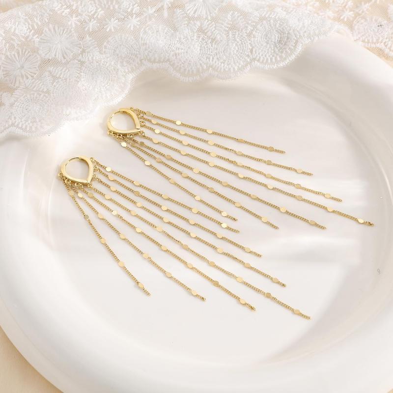 Tassel Chain Earrings-Earrings-Yiyae-Yiyae
