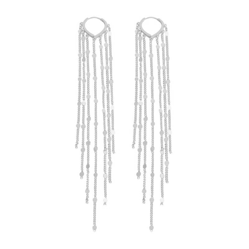 Tassel Chain Earrings-Earrings-Yiyae-Silver-Classic-Yiyae