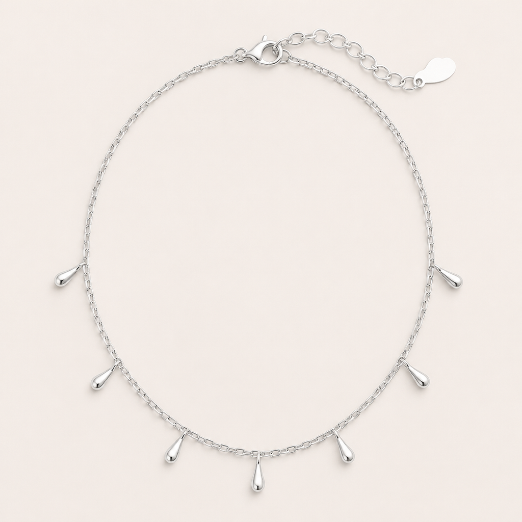 Teardrop Charm Necklace-Necklaces-Yiyae-Silver-Yiyae