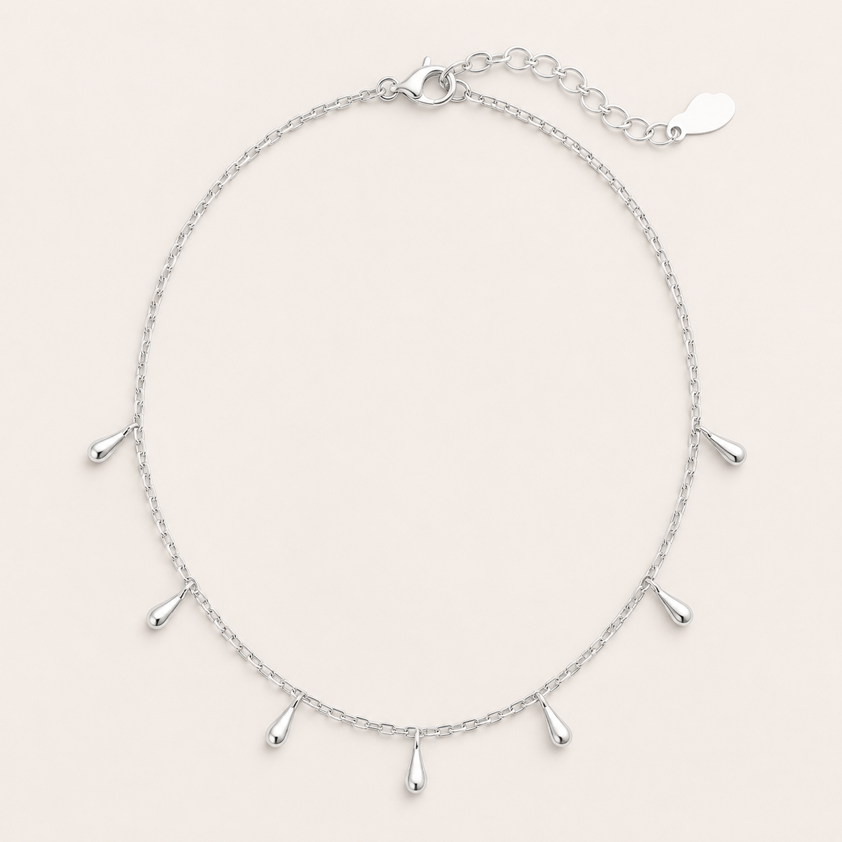 Teardrop Charm Necklace-Necklaces-Yiyae-Silver-Yiyae