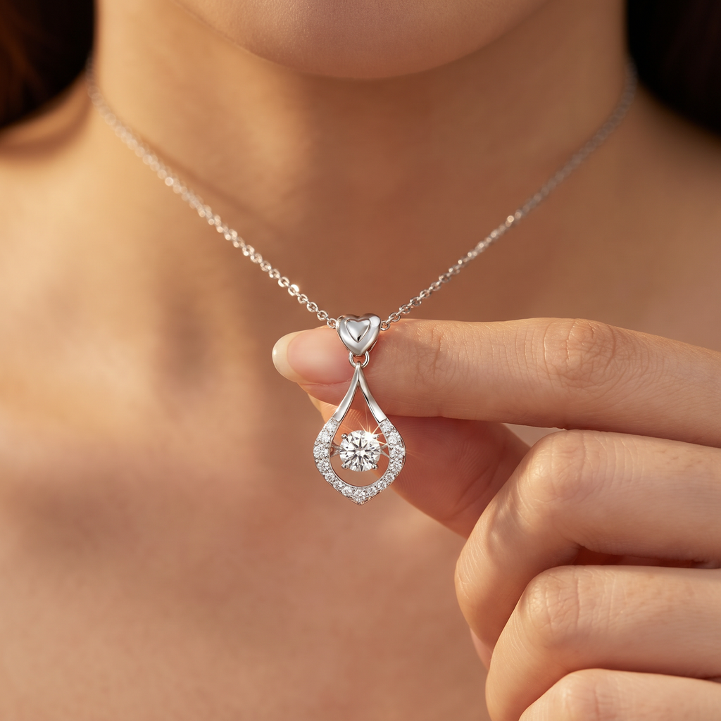Teardrop Halo Necklace-Necklaces-Yiyae-Yiyae