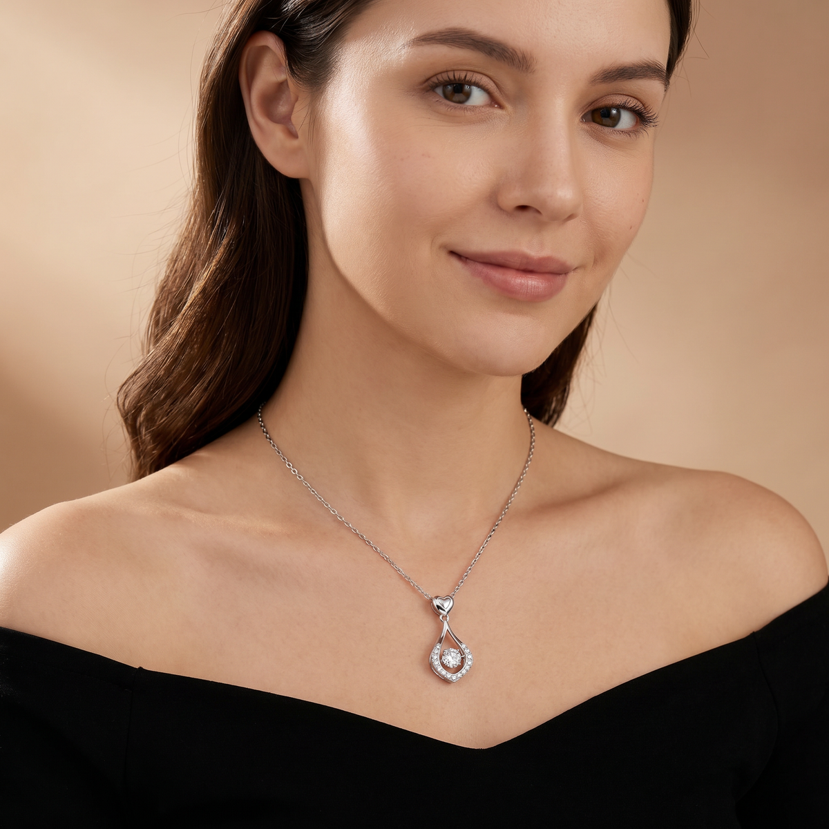 Teardrop Halo Necklace-Necklaces-Yiyae-Yiyae