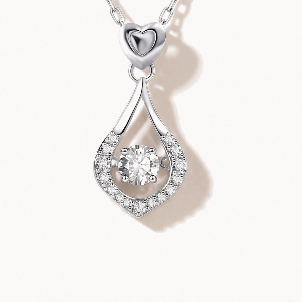 Teardrop Halo Necklace-Necklaces-Yiyae-5A Zircon (Classic Sparkle)-Yiyae