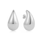 Teardrop Stud Earrings-Earrings-Yiyae-Silver-Yiyae