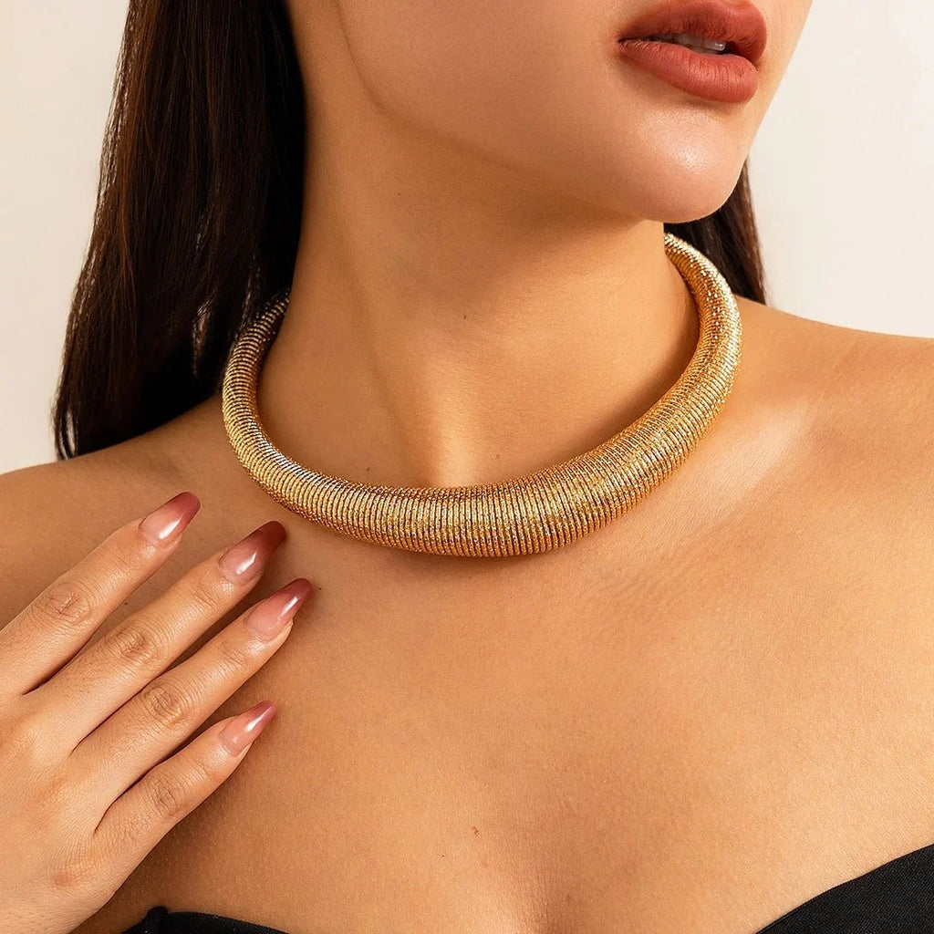 Textured Collar Necklace-Necklaces-Yiyae-Yiyae