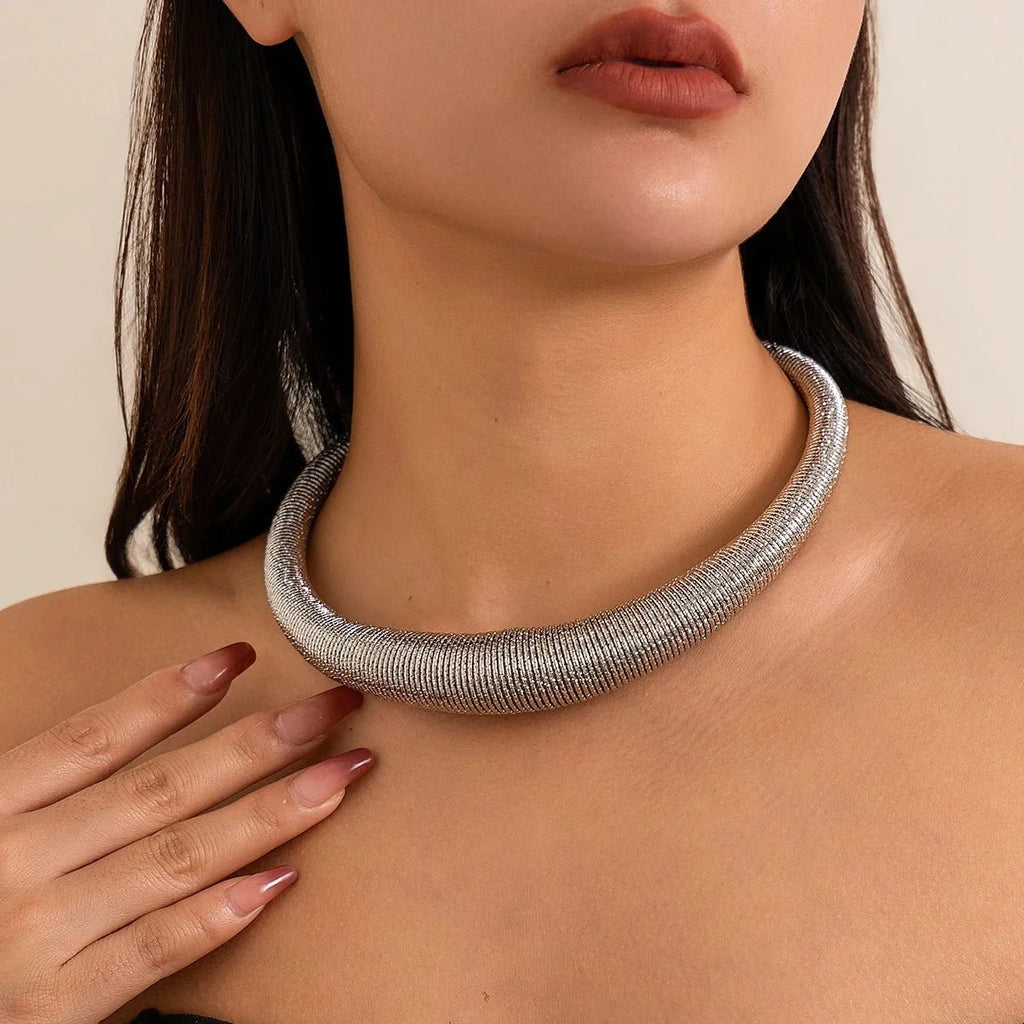 Textured Collar Necklace-Necklaces-Yiyae-Yiyae